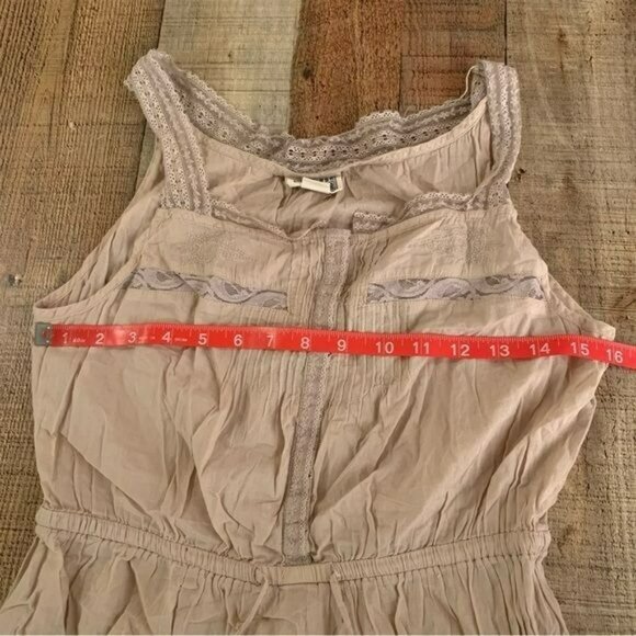 Converse One Star womens size small cream midi dress top with lace accents - Picture 2 of 6